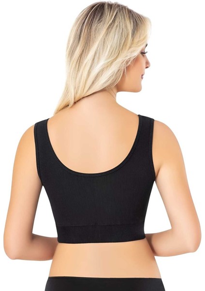 Kadın 6'lı Kalın Askılı Kaşkorse V Kesim Detaylı Pedli Büstiyer Crop fırsatları