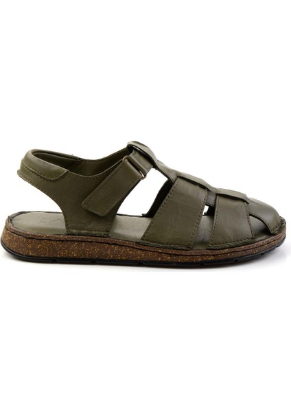 Haki Leather Erkek Sandalet E05433011043