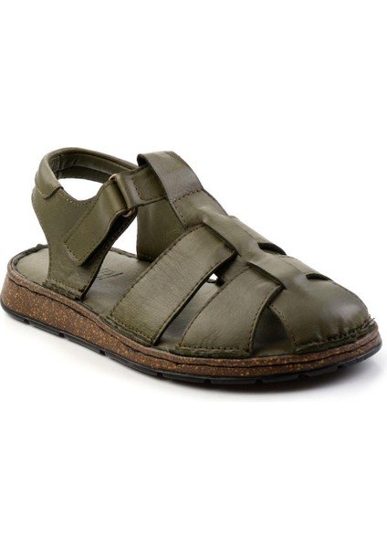 Haki Leather Erkek Sandalet E05433011043