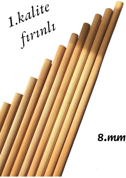 Ahşap Kavale Çıta Çubuk Kayın Kavela 8 mm Yivli 130 cm 10 Ad
