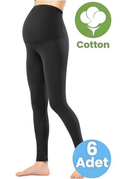 Kadın 6'lı Pamuklu Uzun Hamile Tayt