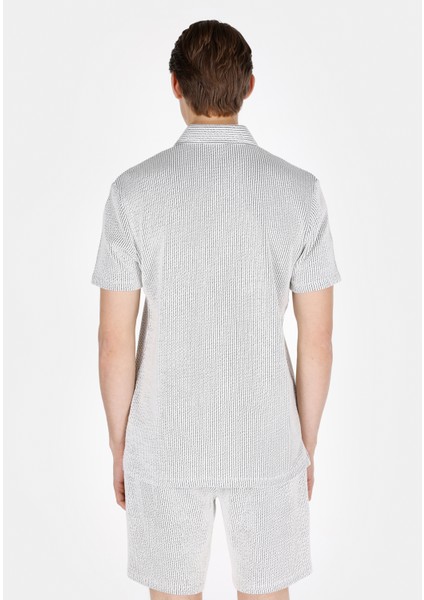 Regular Fit Polo Yaka Jakarlı Erkek Gri Kısa Kol Tişört fiyatları
