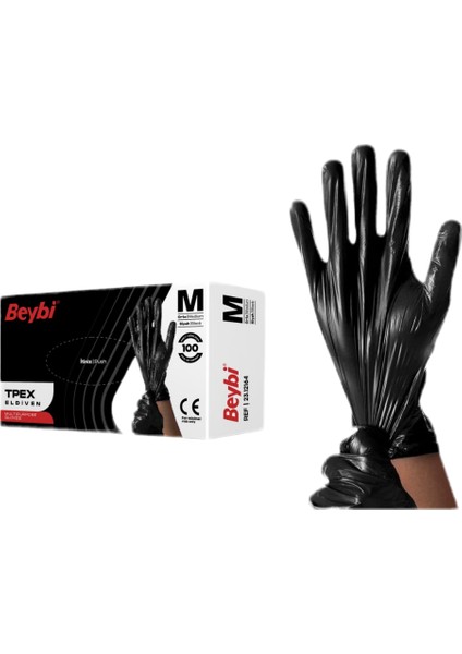 Tpex Çok Amaçlı Eldiven (100'LÜ) L Beden Siyah Renk