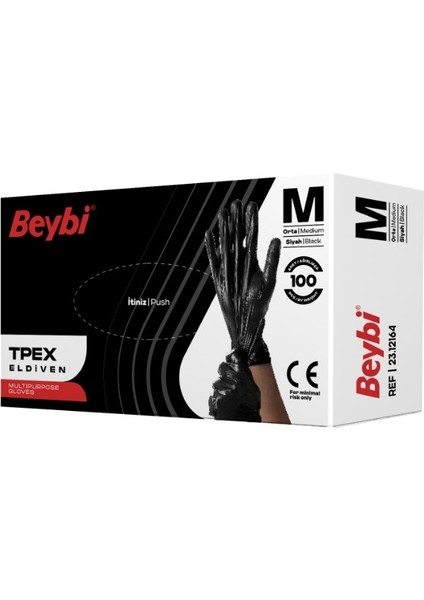 Tpex Çok Amaçlı Eldiven (100'LÜ) L Beden Siyah Renk fiyatları