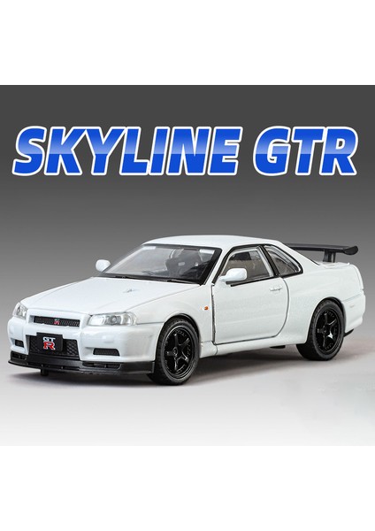 1:32 Nissan Gtr R34 Gt-R R35 Hızlı ve Öfkeli Alaşım Araba Modeli Ses ve Işık Geri Çekin Çocuk Oyuncak Koleksiyon Doğum Günü Hediyesi (Yurt Dışından)