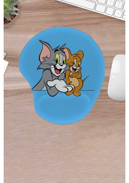 Damla, Mavi, Çizgi Film, Desenli, Bilek Destekli, Konforlu Mousepad, Fare Pedi