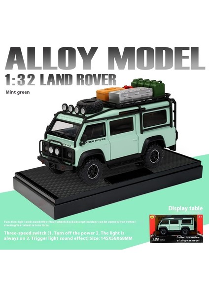1:32 Land Rover Defender Van Off Road Alaşım Pres Döküm Model Araç Ses ve Işık Açık Hobi Dekoratif Süsler Arkadaşla Hediyeler (Yurt Dışından)
