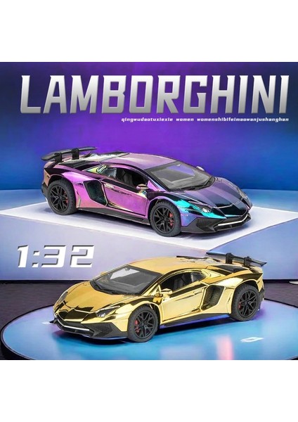 1:32 Elektroliz Lamborghini Svj Lp0 Süper Araba Modeli Ses Işığı ile Çocuk Çocuk Döküm Oyuncak Araç Minyatür Noel (Yurt Dışından) modelleri