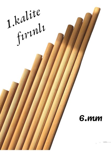 Ahşap Kavela Çıta Çubuk Kavela Yivli 6 mm 30 cm 15 Adet