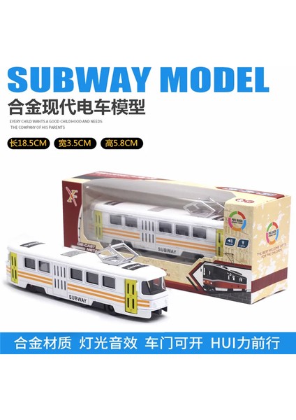 1:90 Alaşım Tramvay Modeli Aydınlatma Müzik Kapı Açma Metro Oyuncağı Otobüs Araba Modeli Çocuk Oyuncağı (Yurt Dışından)