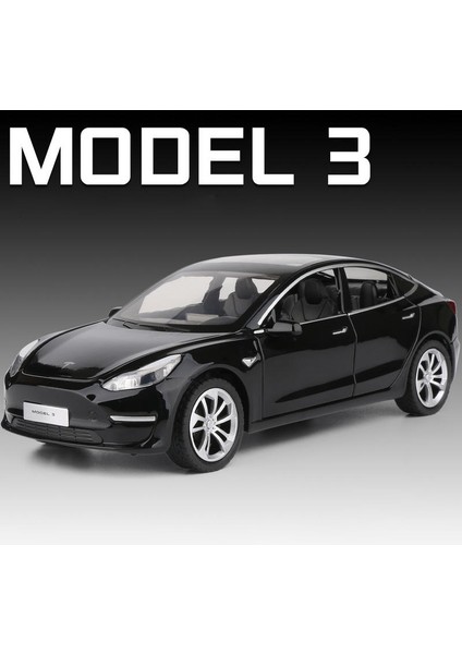 Yeni 1:24 Teslas Model Y Model 3 Şarj Yığını ile Alaşım Araba Döküm Oyuncak Araba Modeli Ses ve Işık Çocuk Koleksiyon Hediye (Yurt Dışından)