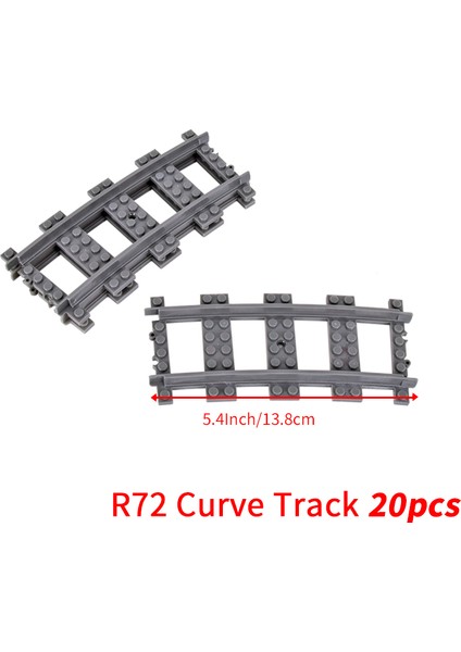 Moc Şehir Tuğla Tren Esnek Inşaat Parçaları Demiryolu Eğrisi Parça R104 Yapı Taşları Model Aksesuarları Uyumlu 53401 (Yurt Dışından)