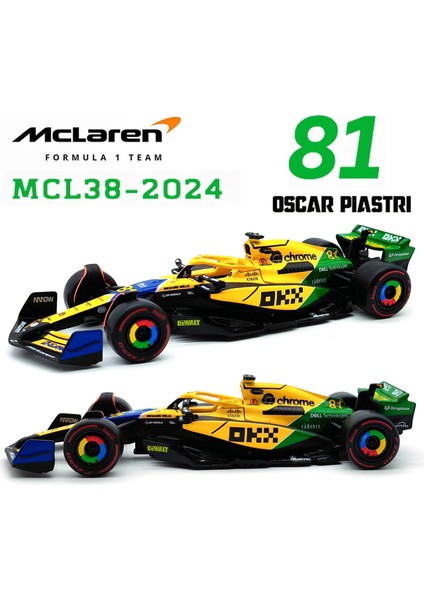 Bburago 1:43 2024 F1 Mclaren MCL38 Monaco Grand Prix F1 Alaşım Minyatür Döküm Model # 4 # 81'in Lando Norris'i F1 Araba Oyuncakları Hediye (Yurt Dışından) fiyatları