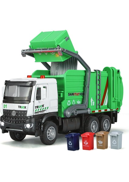 1:35 Şehir Sanitasyon Kamyon Alaşım Araba Modeli Döküm Çöp Sıralama Sanitasyon Temizleme Aracı Çocuk Oyuncağı Mevcut Erkekler Için (Yurt Dışından)