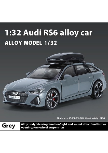 1:32 Audi Rs6 Quattro Station Wagon Metal Alaşım Araba Döküm ve Oyuncak Araçlar Araba Modeli Ses ve Işık Oyuncak Arabalar Çocuk Hediye Ölçeği (Yurt Dışından)