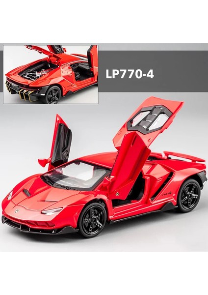 1:32 Lamborghini LP770 0 Alaşım Spor Araba Modeli Pres Döküm ve Oyuncak Araçlar Ses Işığı Süper Yarış Kaldırma Kuyruk Çekme Araba Oyuncak (Yurt Dışından)
