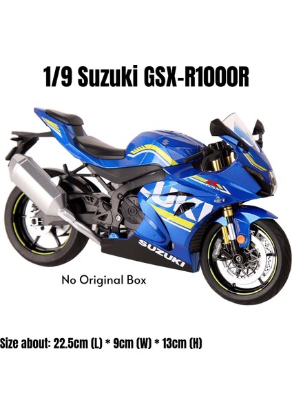 1/9 Suzuki Hayabusa GSX-1300R Oyuncak Motosiklet Yarış Modeli Diecast Minyatür Büyük Boy Lightable Koleksiyonu Hediye Boy Çocuk (Yurt Dışından)