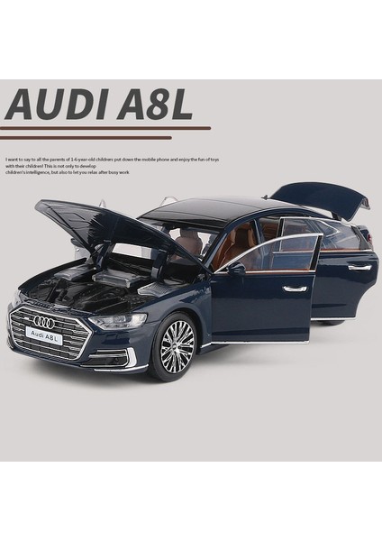 1:32 A8 Alaşım Araba Modeli Diecast Metal Oyuncak Araçlar Araba Modeli Yüksek Simülasyon Ses ve Işık Koleksiyonu Çocuk Oyuncak Hediyeler (Yurt Dışından)