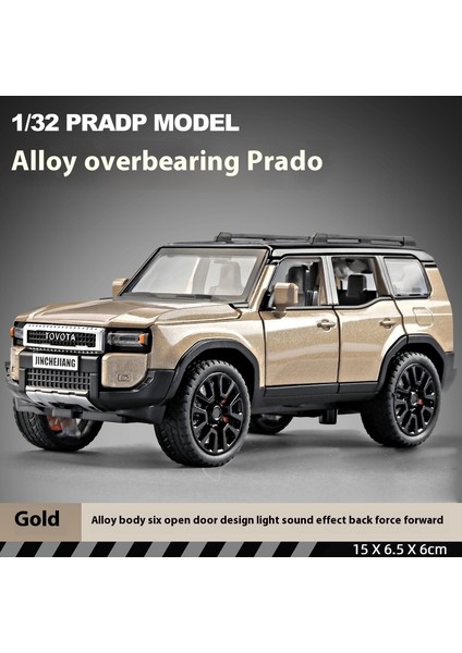 1:32 Toyota Prado Land Cruiser Off Road Araç Metal Alaşım Pres Döküm Model Araba Açık Ekran Koleksiyon Dekoratif Hediye Çocuk (Yurt Dışından)