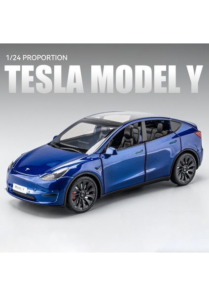 Yeni 1:24 Teslas Model Y Model 3 Şarj Yığını ile Alaşım Araba Döküm Oyuncak Araba Modeli Ses ve Işık Çocuk Koleksiyon Hediye (Yurt Dışından)
