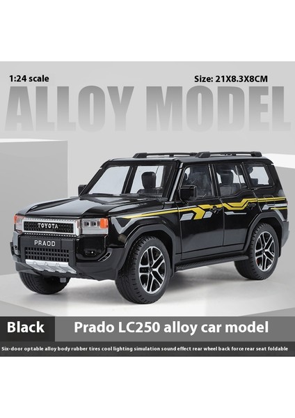1:24 Toyota Land Cruiser Prado 2025 Off Road Araç Alaşım Pres Döküm Model Araba Ses ve Işık Hobi Koleksiyon Çocuklar Için Hediyeler (Yurt Dışından)