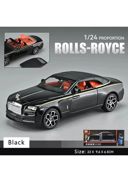 1:24 Rolls Royce Şafak Araba Modeli Simülasyon Alaşım Cabrio Spor Araba Ses ve Işık Geri Çekin Oyuncak Araba Çocuk Koleksiyonu Hediye (Yurt Dışından)