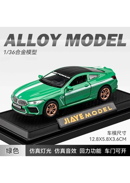 1:36 Bmw M8 Spor Araba Yüksek Simülasyon Diecast Metal Alaşım Model Araba Ses Işık Geri Çekin Koleksiyonu Çocuklar Oyuncak Hediyeler (Yurt Dışından)