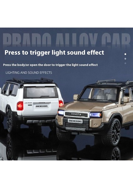 1:32 Toyota Prado Land Cruiser Off Road Araç Metal Alaşım Pres Döküm Model Araba Açık Ekran Koleksiyon Dekoratif Hediye Çocuk (Yurt Dışından) fırsatları