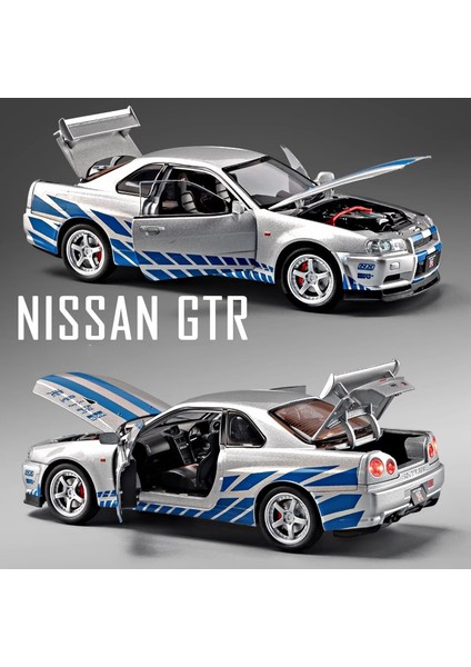 1:24 Nissan Gtr R34 Skylin Hızlı ve Öfkeli Alaşım Araba Modeli Ses ve Işık Geri Çekin Çocuk Oyuncak Koleksiyon Doğum Günü Hediyesi (Yurt Dışından) fiyatları