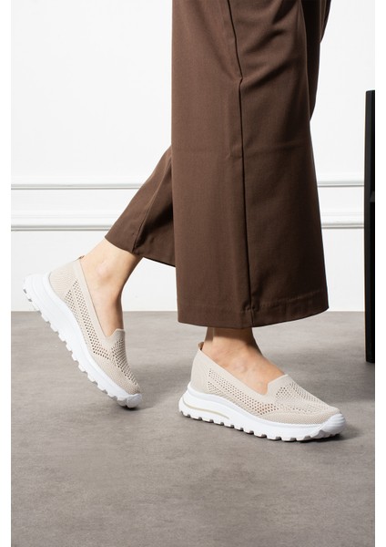 Babet Siyah Triko (Beyaz Taban) Günlük Kadın Sneaker
