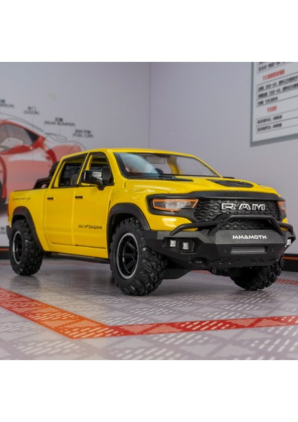 1:32 Dodge Mamut 1000 Trx Alaşım Pikap Araba Modeli Döküm Metal Off-Road Araç Modeli Ses ve Işık Simülasyon Çocuk Oyuncak Hediye (Yurt Dışından) fiyatları