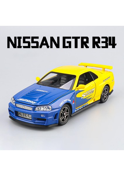 1:32 Nissan Gtr R34 Gt-R R35 Hızlı ve Öfkeli Alaşım Araba Modeli Ses ve Işık Geri Çekin Çocuk Oyuncak Koleksiyon Doğum Günü Hediyesi (Yurt Dışından)