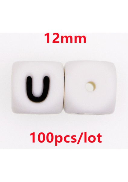 100 Adet 12 mm Silikon Mektup Boncuk Silikon Yuvarlak Boncuk Dağınık Boncuklar Gıda Sınıfı Diy Bilezik Kolye Emzik Zinciri Aksesuarları (Yurt Dışından)