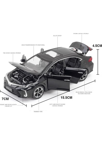 1:32 Toyota Corolla Hibrid Alaşım Model Araba Oyuncak Diecasting Metal Döküm Ses ve Işık Oyuncak Arabalar Çocuk Araç Için (Yurt Dışından) modelleri