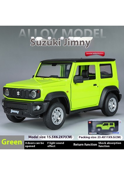 1:24 Suzuki Jimny Off Road Suv Alaşım Metal Döküm Model Araç Ses ve Işık Koleksiyonu Ekran Hobi Dekorasyon Hediyeler Için Boy (Yurt Dışından)