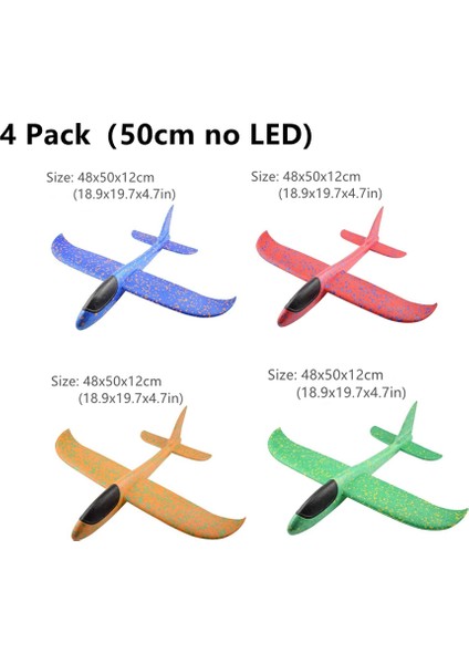 Paket 50CM Köpük Uçak Kitleri Uçan Planör Oyuncak LED Işık ile El Atmak Uçak Setleri Açık Oyun Uçak Modeli Oyuncaklar Çocuklar Için (Yurt Dışından)