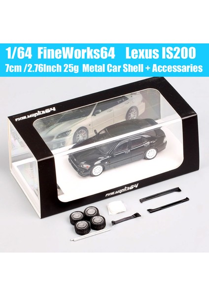 Fine Works 1/64 Ölçekli Lexus IS200 Spor Araba Modeli Pres Döküm ve Oyuncak Araçlar Akrilik Kutu Ekstra Lastikler Kopyaları Koleksiyon (Yurt Dışından) fırsatları