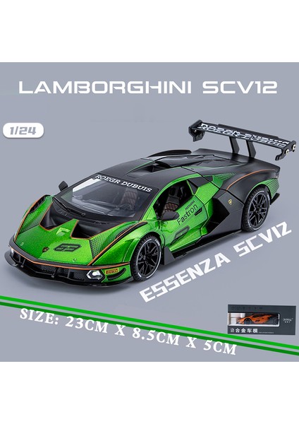 1:24 Lamborghini Lamborghini Za SCV12 Parça Versiyonu Supercar Alaşım Kalıp-Cast Mdoel Araba Ses ve Işık Hobi Masaüstü Süslemeleri Toplamak (Yurt Dışından)