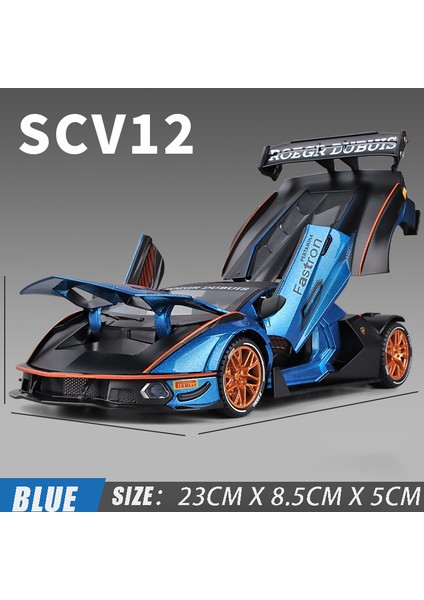 1:24 Lamborghini Lamborghini Za SCV12 Parça Versiyonu Supercar Alaşım Kalıp-Cast Mdoel Araba Ses ve Işık Hobi Masaüstü Süslemeleri Toplamak (Yurt Dışından)