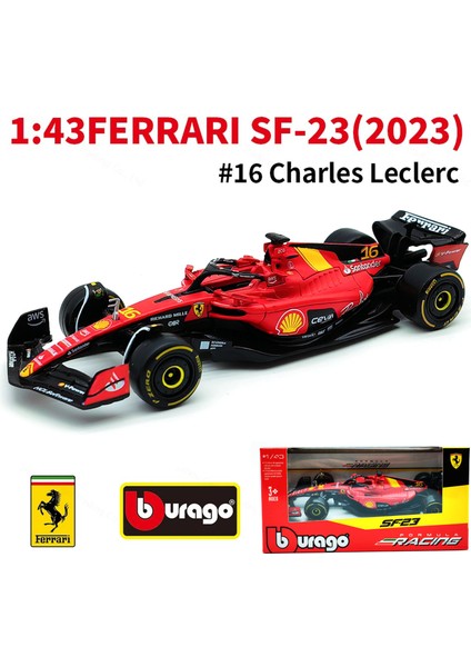 Bburago 1:43 2023 Ferrari SF23 Monza # 16 # 55 F1 Yarış Formülü Araba Statik Simülasyon Döküm Alaşım Model Araba (Yurt Dışından)