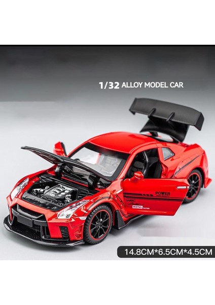 1/32 Nissan Gtr Alloy Alaşım Araba Yarışı Diecast Model Ses ve Işık Hobi Dekoratif Güzel Süsler Oyuncak Koleksiyonu Geri Çekin (Yurt Dışından)