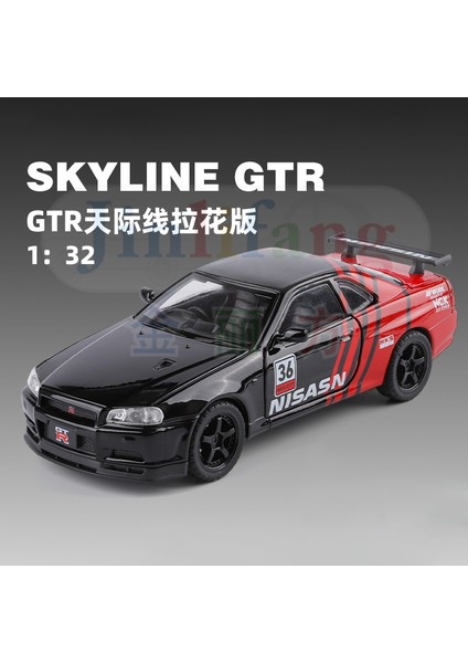 1:32 Nissan Gtr R34 Gt-R R35 Hızlı ve Öfkeli Alaşım Araba Modeli Ses ve Işık Geri Çekin Çocuk Oyuncak Koleksiyon Doğum Günü Hediyesi (Yurt Dışından)