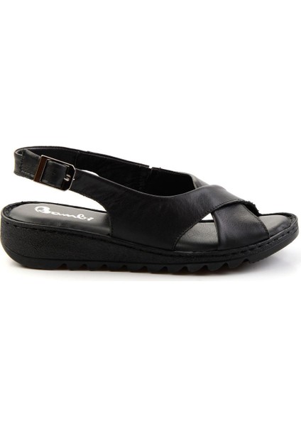 Siyah Leather Kadın Sandalet K05087404103