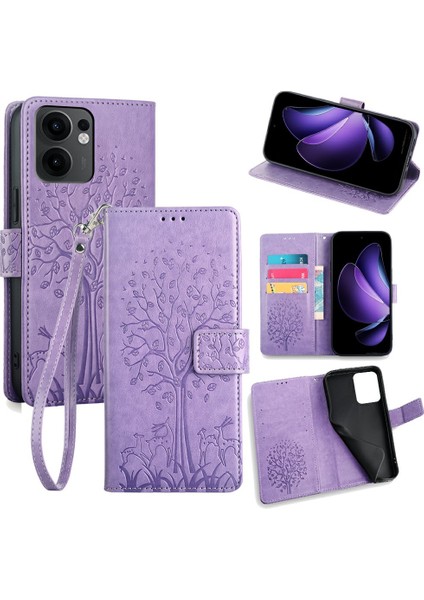 Oppo RENO13 F Pu Deri Cüzdan Telefon Kılıfı (Yurt Dışından)