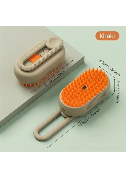Evcil Hayvan Temizleme Sprey Tarağı, Evcil Hayvan Astarlı Epilasyon Köpek ve Kedi Tımar Için Daha Ince Fırça: Khaki (Yurt Dışından)