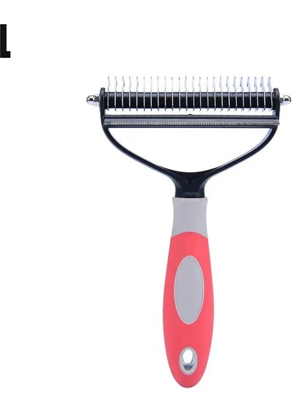 Profesyonel Pet Tüy Dökme Önleyici Fırça 2 Taraflı Mat Açıcı Köpek Tarakı Kedi Fırçası Tırmık Yavru Bakım Araçları Alt Kürk Dökülen Uçan Saç Renk:kırmızı L (Yurt Dışından)