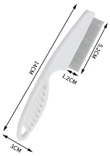 Pireli Tarak Köpek Kedi Saçı Temizleme Fırçası Paslanmaz Çelik Yoğun Dişli Sıra Tarak Taşınabilir Evcil Hayvan Evrensel Bakım Temizlik Malzemeleri Renk:l 18X4CM (Yurt Dışından)