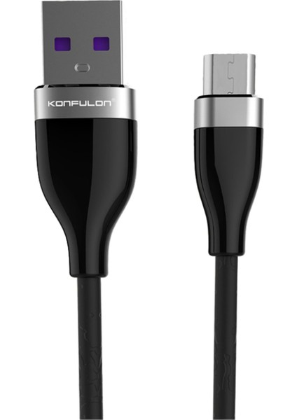 S82 Seramik Uçlu Micro USB Kablo 1m 3.1A - Siyah Yktsn