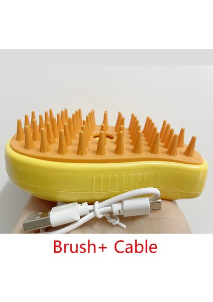 Köpek Kedi Buharlı Fırça Buharlı Köpek Fırçası 3'ü 1 Arada Elektrikli Sprey Kedi Tüy Fırçaları Masaj Pet Bakımı Tarak Tüy Temizleme Tarakları Renk:sarı (Yurt Dışından)