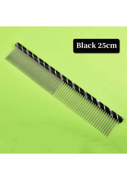 6 Renkli Evcil Köpek Tarak Düz Tarak Kedi Temizleme Fırçası 16/19/20/25CM Paslanmaz Çelik Hafif Evcil Hayvan Kedi Bakım Tarakları Köpekler Renk: Siyah 25CM (Yurt Dışından)